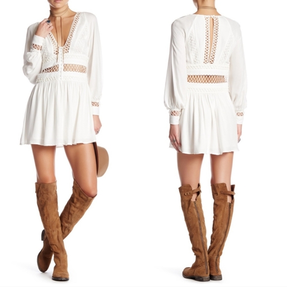 Women's Free People I Think I Love You Boho Short Dress Size 0 - Picture 3 of 11